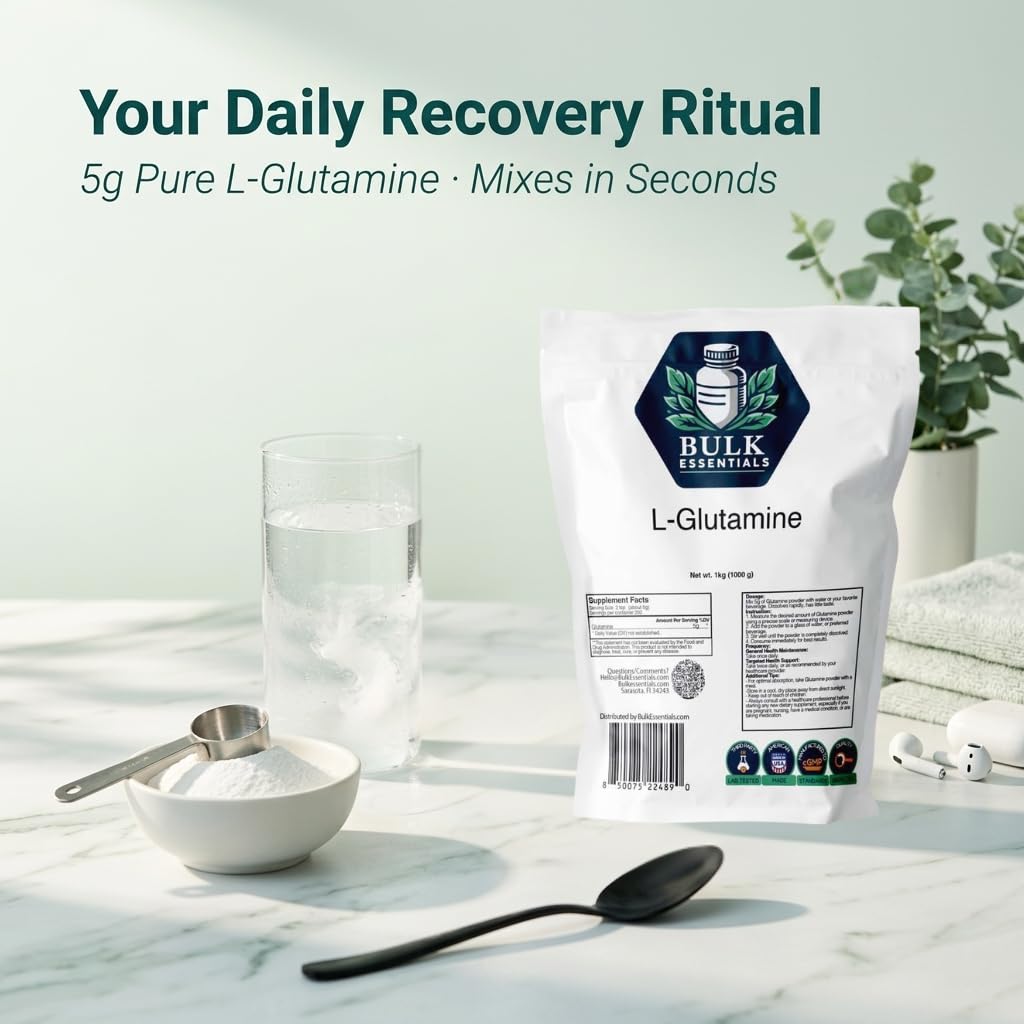 Bulk Essentials L-Glutamine Powder – Unflavored, 2.2 lb