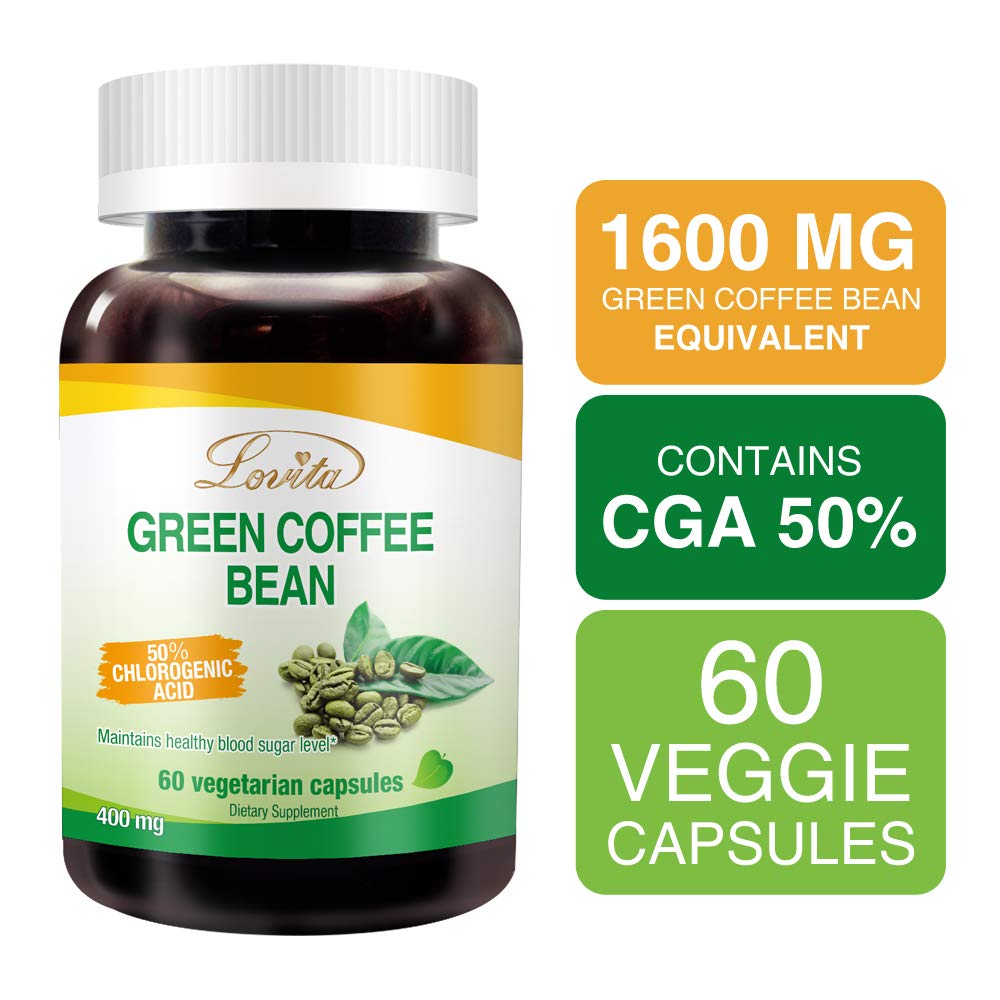 LOVITA Green Coffee Bean Extract Capsules, 60 Count