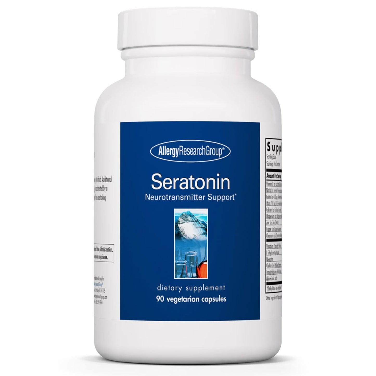 Allergy Research Group Seratonin - Neurotransmitter Support - Vitamin C, Niacin, Folate & More - Supports Serotonin Pathways, a Positive Outlook & Restfuness, 90 Capsules