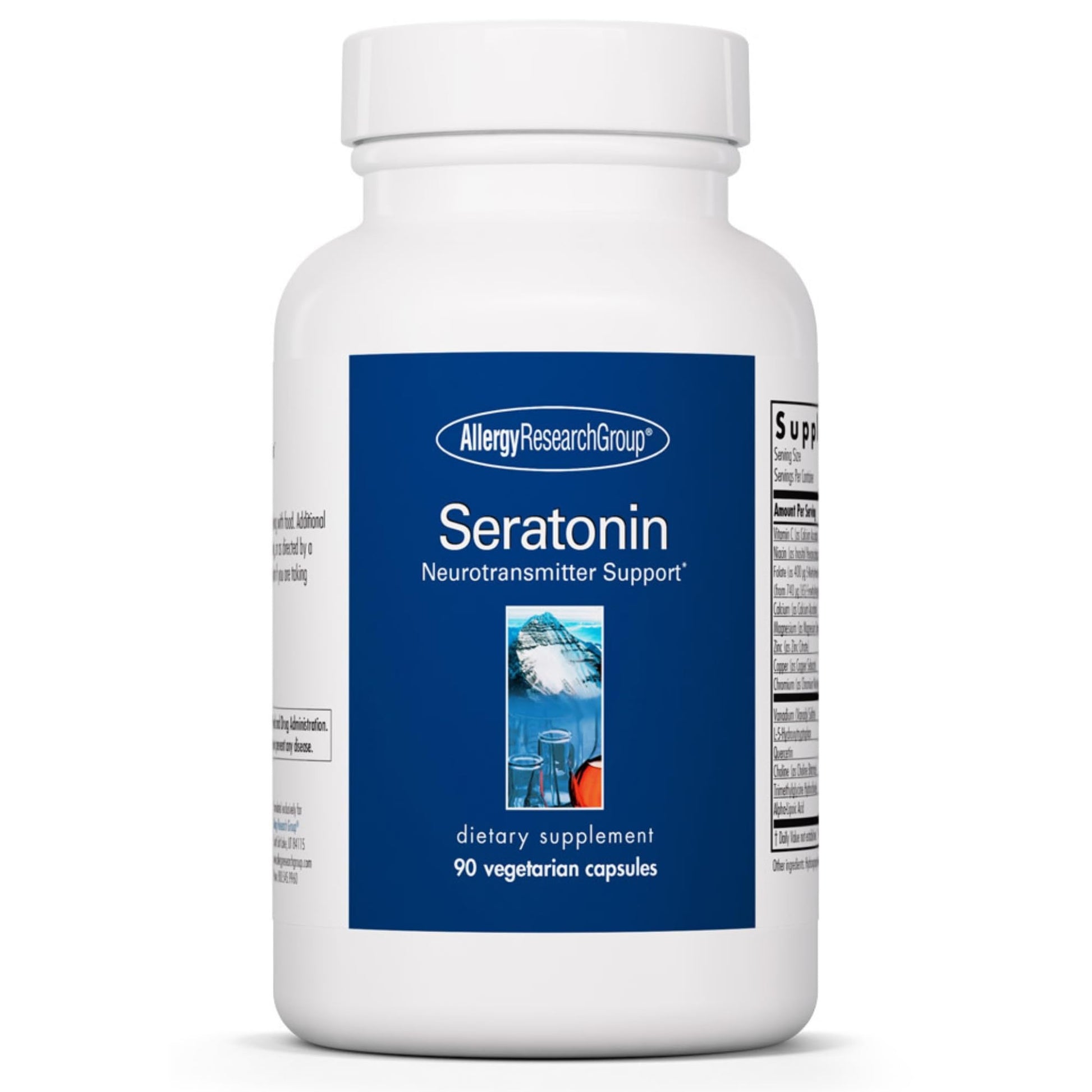 Allergy Research Group Seratonin - Neurotransmitter Support - Vitamin C, Niacin, Folate & More - Supports Serotonin Pathways, a Positive Outlook & Restfuness, 90 Capsules
