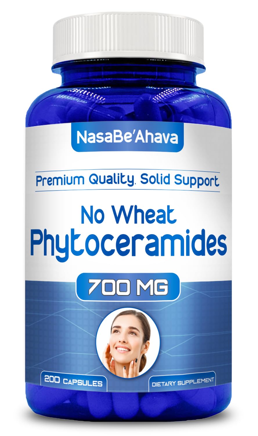 NasaBeahava Extra Strength Phytoceramides Supplement 700mg Capsules, 200 Count