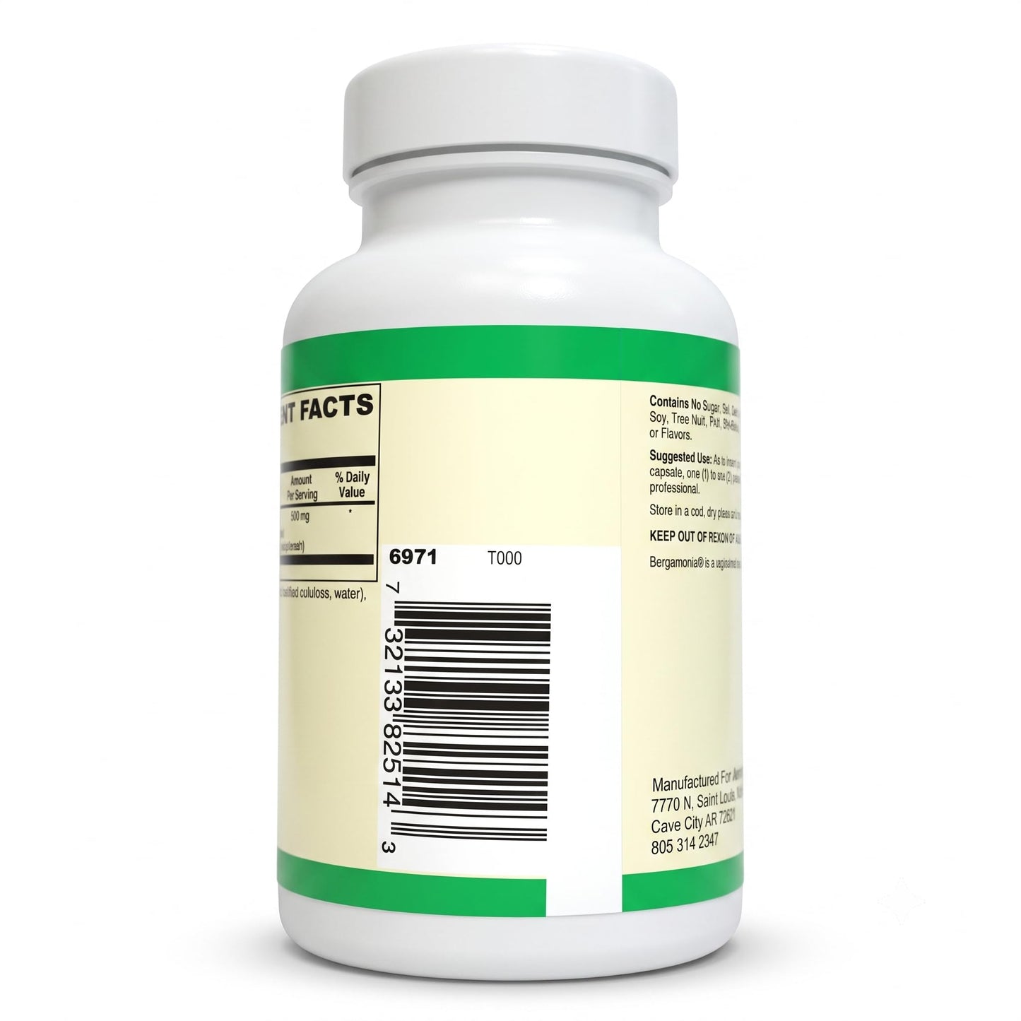AlchePharma Bergamot 500mg Capsule 60 Count