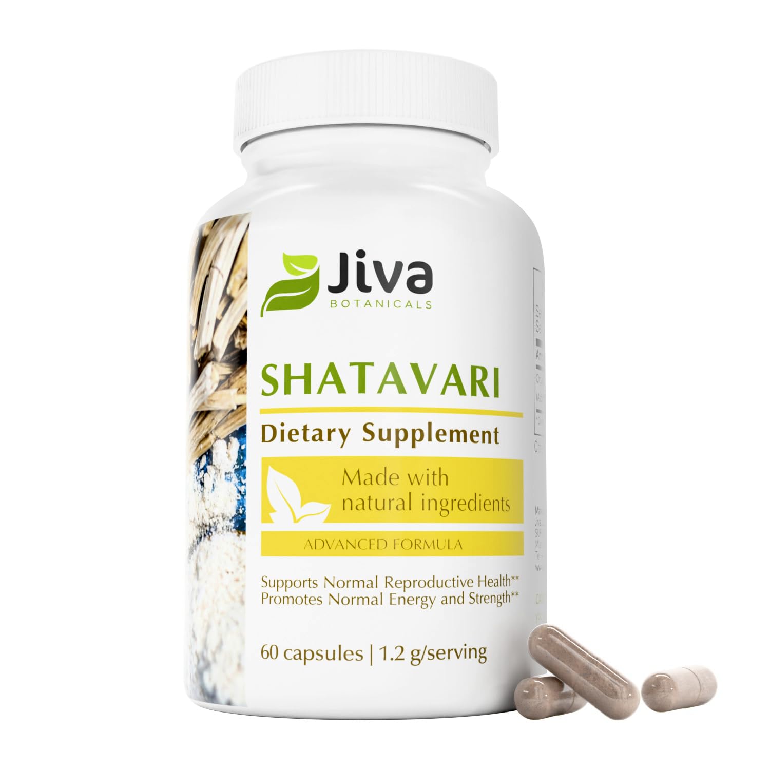 Jiva Botanicals Shatavari Capsules 1200mg Organic – 60 Count