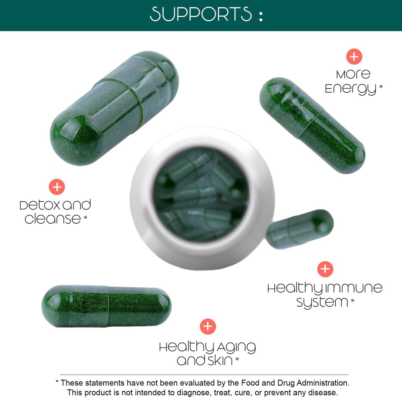 Teaveli Spirulina Chlorella Barley Grass Juice Powder Bundle 2