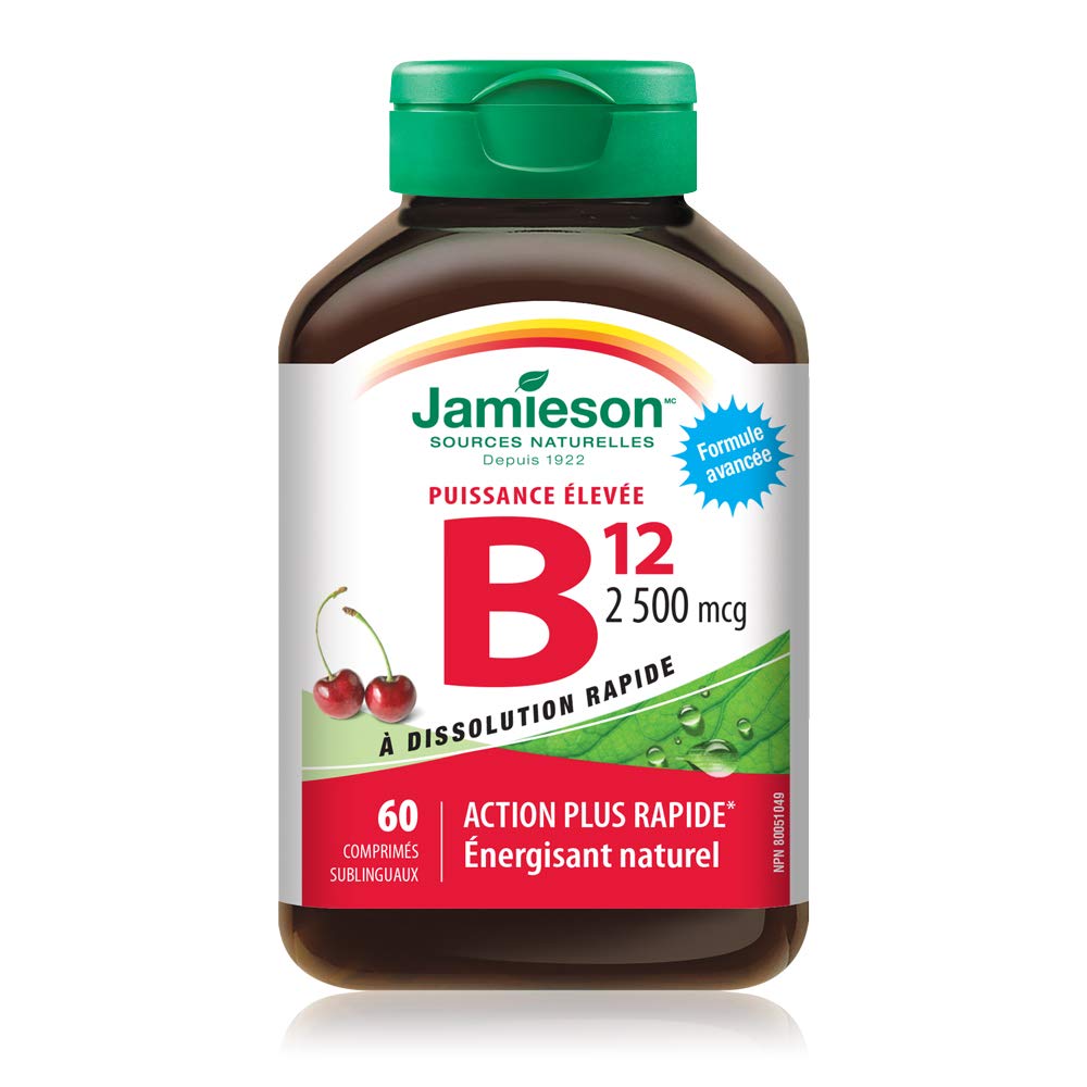 Jamieson Laboratories Vitamin B12 2,500 mcg Methylcobalamin Tablet, 60 Tablets