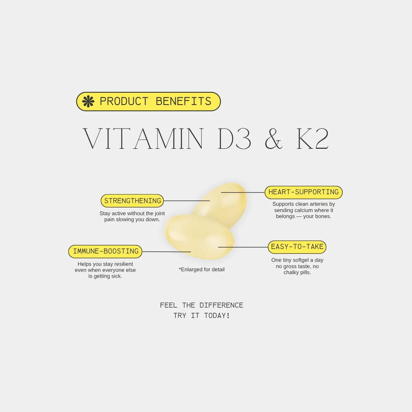 Hydroliv Vitamin D3 K2 10000 IU with K2 MK-7 200 mcg Softgels, 180 Count