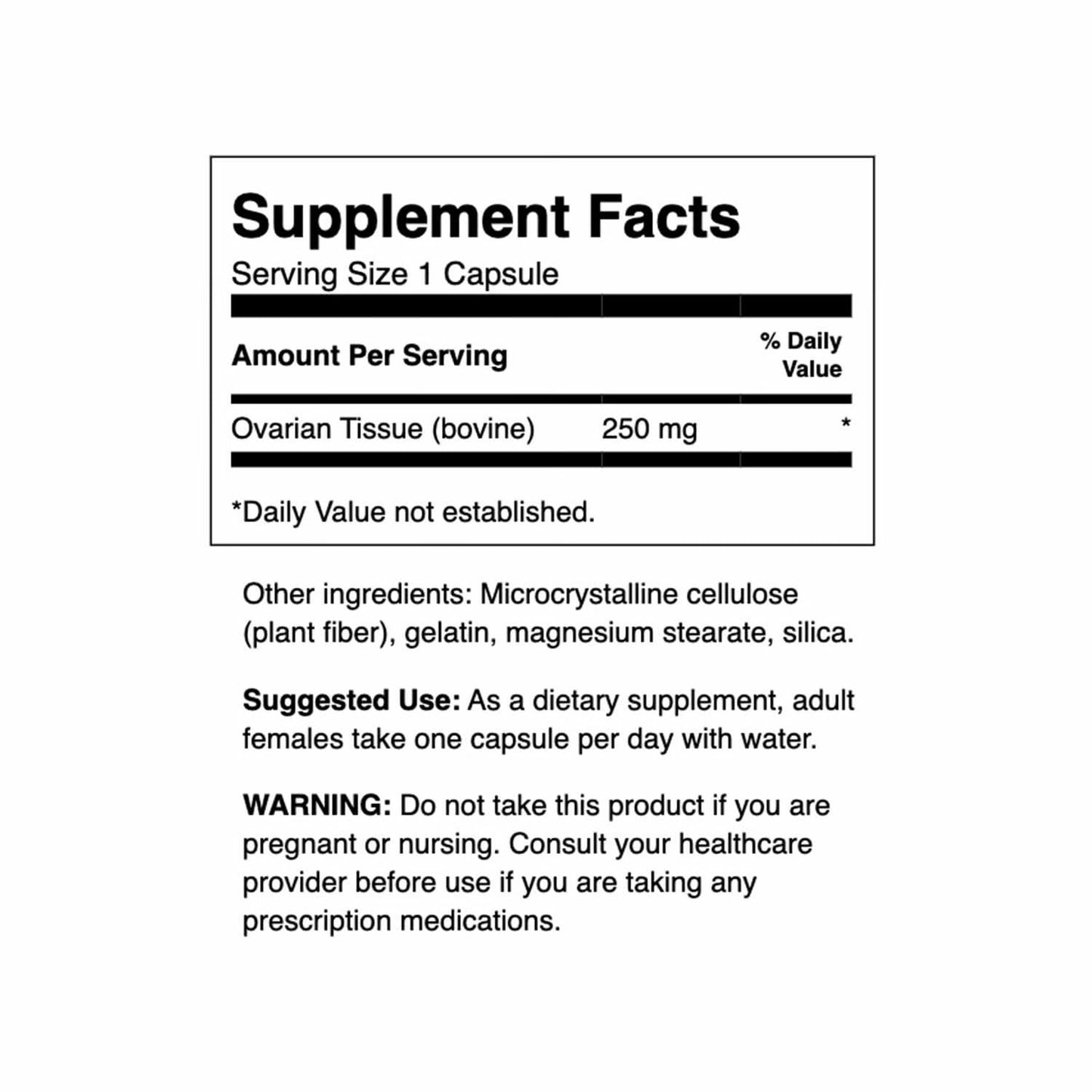 Swanson Ovarian Glandular 180 Capsules
