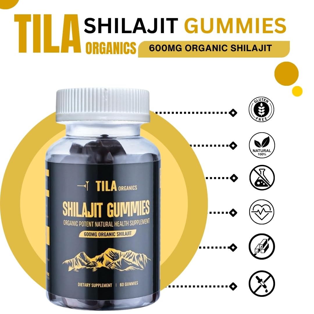 Tila Organic Himalayan Shilajit Resin Soft Gels 60 Gummies