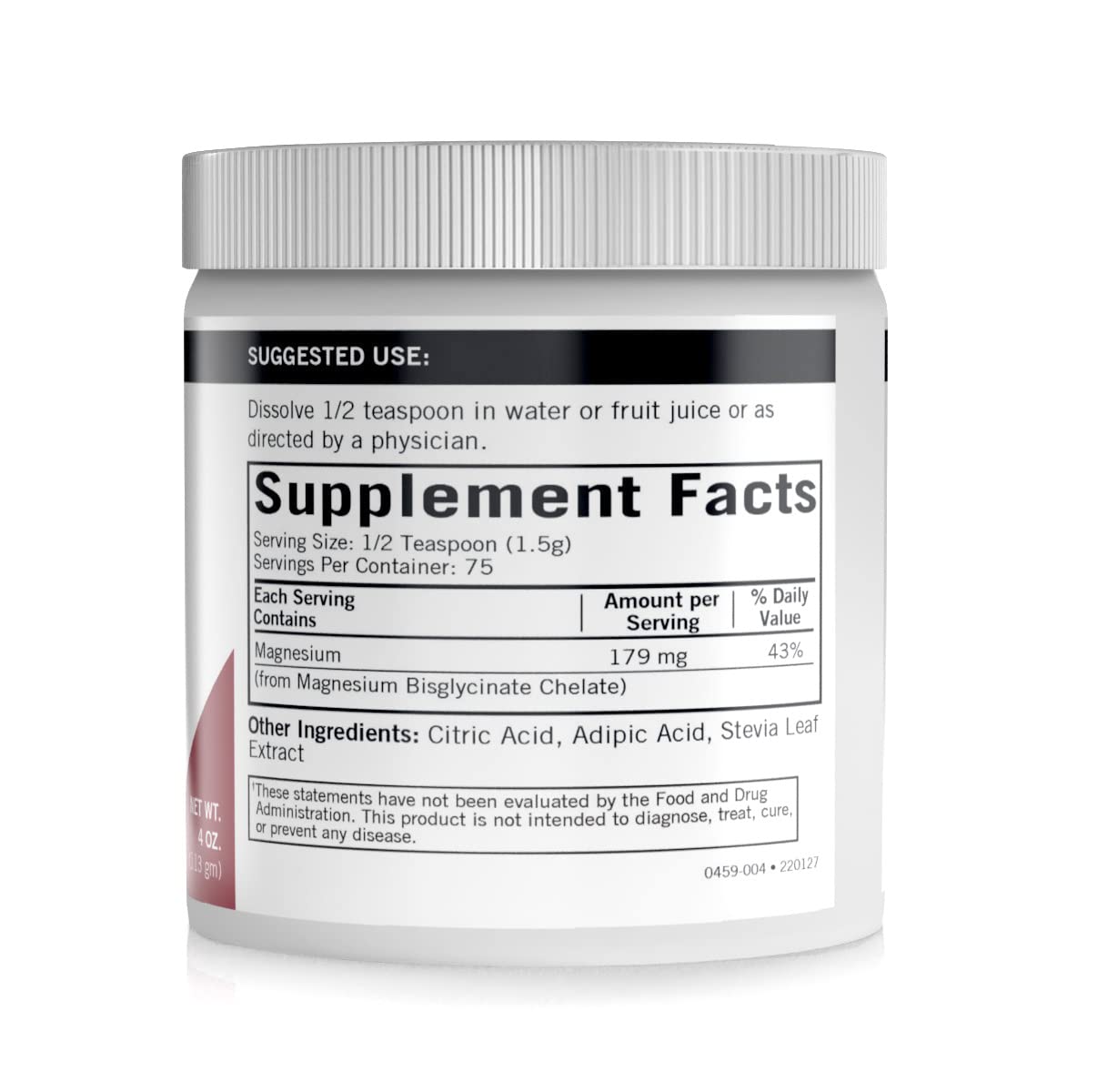 Kirkman Buffered Magnesium Bisglycinate Powder, 4 oz