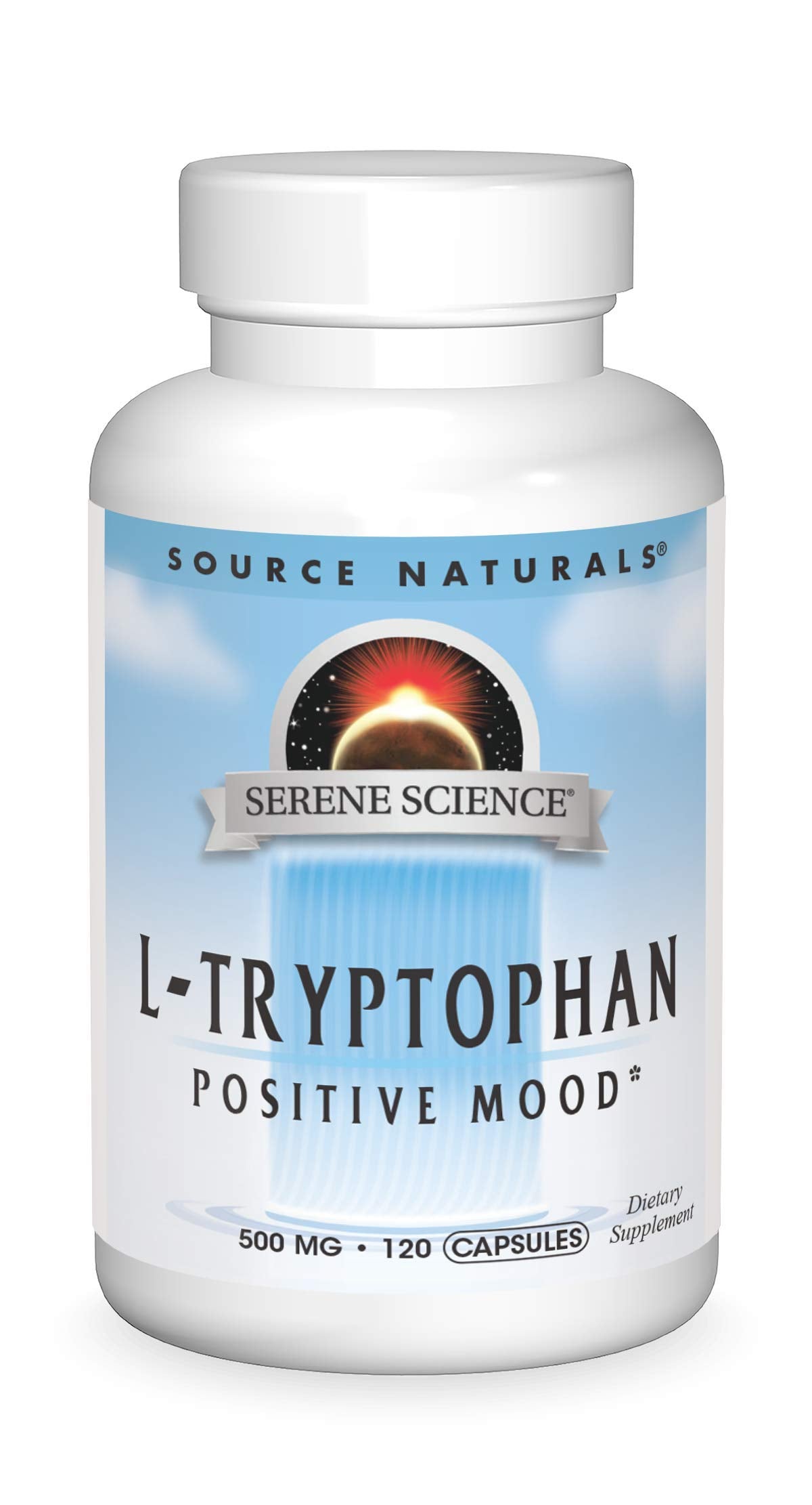 Source Naturals Serene Science L-Tryptophan, Positive Mood*, 500 mg, 120 Capsules