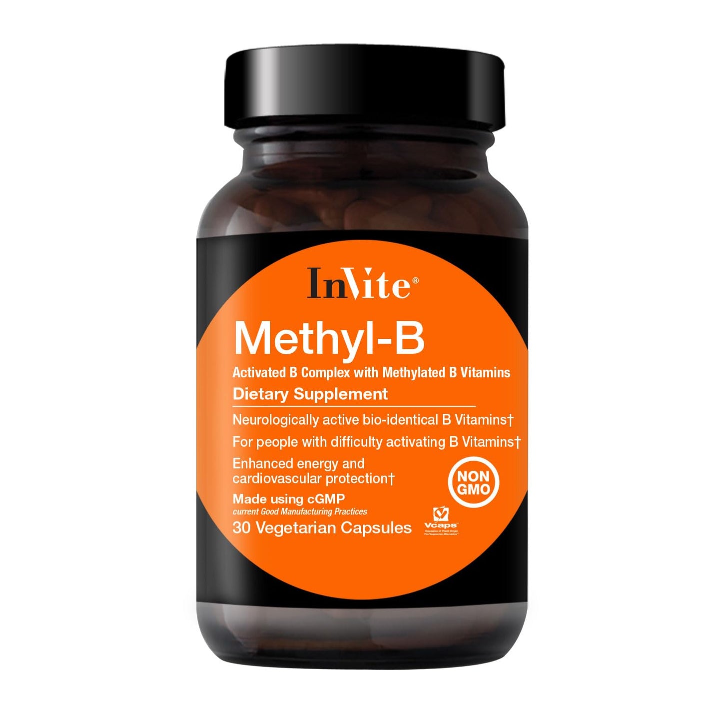 Invite Health Methyl-B Activated B Complex with Methylated B Vitamins Capsules, 60 Count