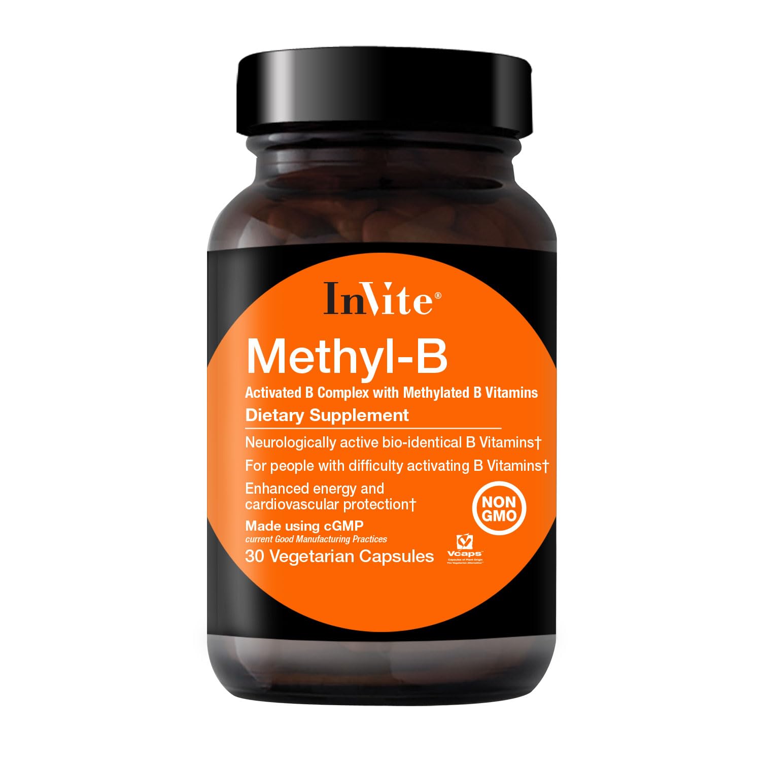 Invite Health Methyl-B Activated B Complex with Methylated B Vitamins Capsules, 60 Count