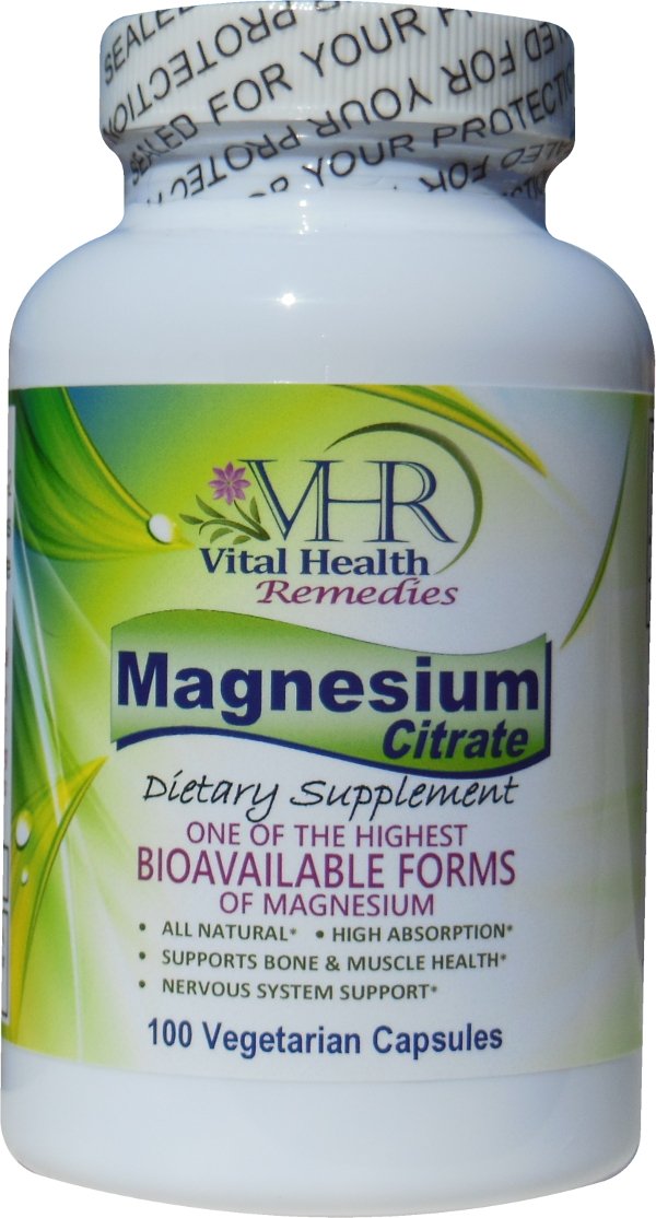 Vital Health Remedies Magnesium Citrate Capsules 100 Count