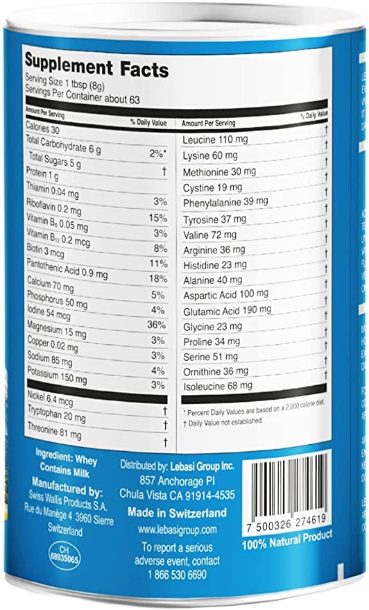 Lebasi Lactoserum Whey Protein Powder, 19.72 oz (Pack of 2)