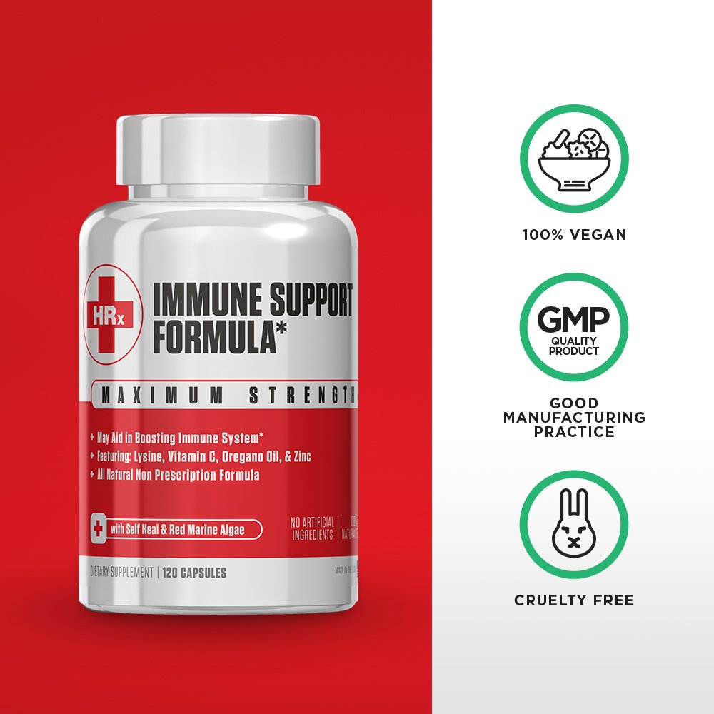 Re+Gen Nutrition Immune Support Capsule with Zinc, Vitamin C, L-Lysine & Oregano Oil, 120 Capsules