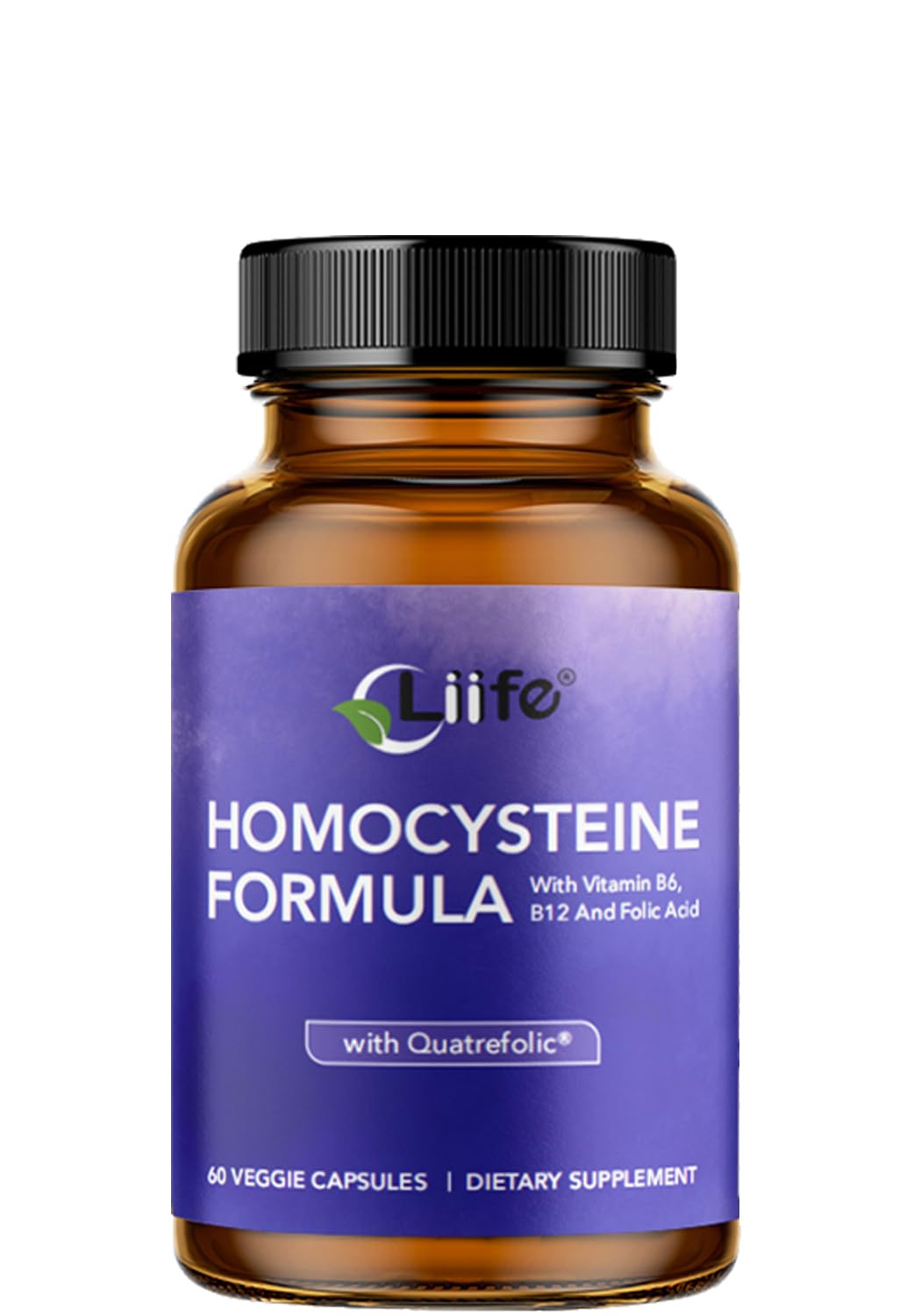 LIIFE Homocysteine Formula – Quatrefolic, B6/B12/Betaine Capsule, 60 Count