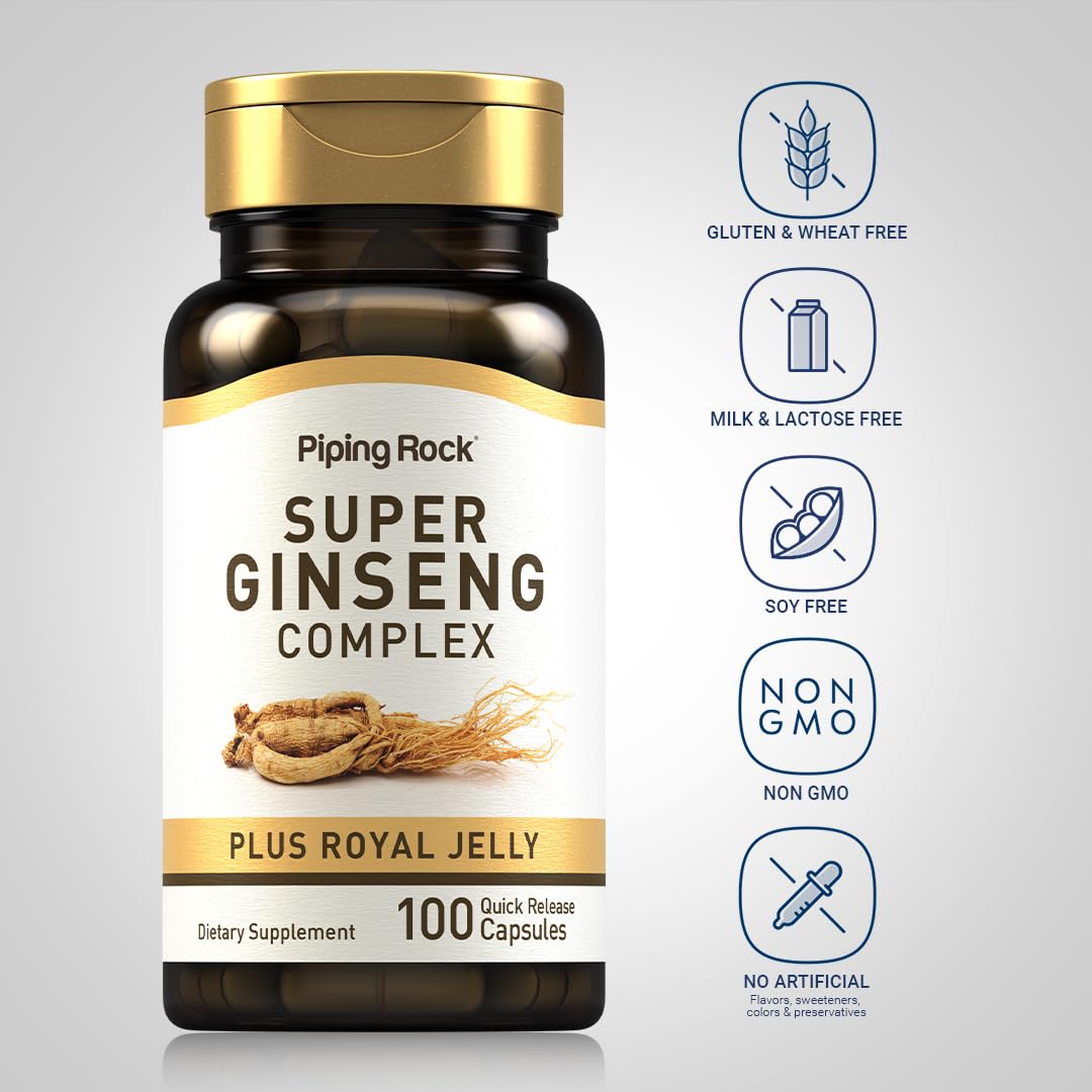 Piping Rock Ginseng Supplement Capsule 100 Count