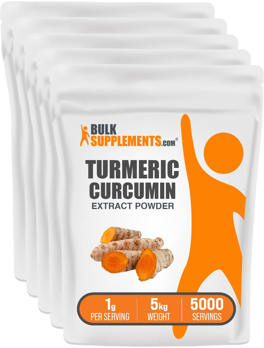 BulkSupplements Turmeric Extract Powder 176.19 oz (Pack of 5)