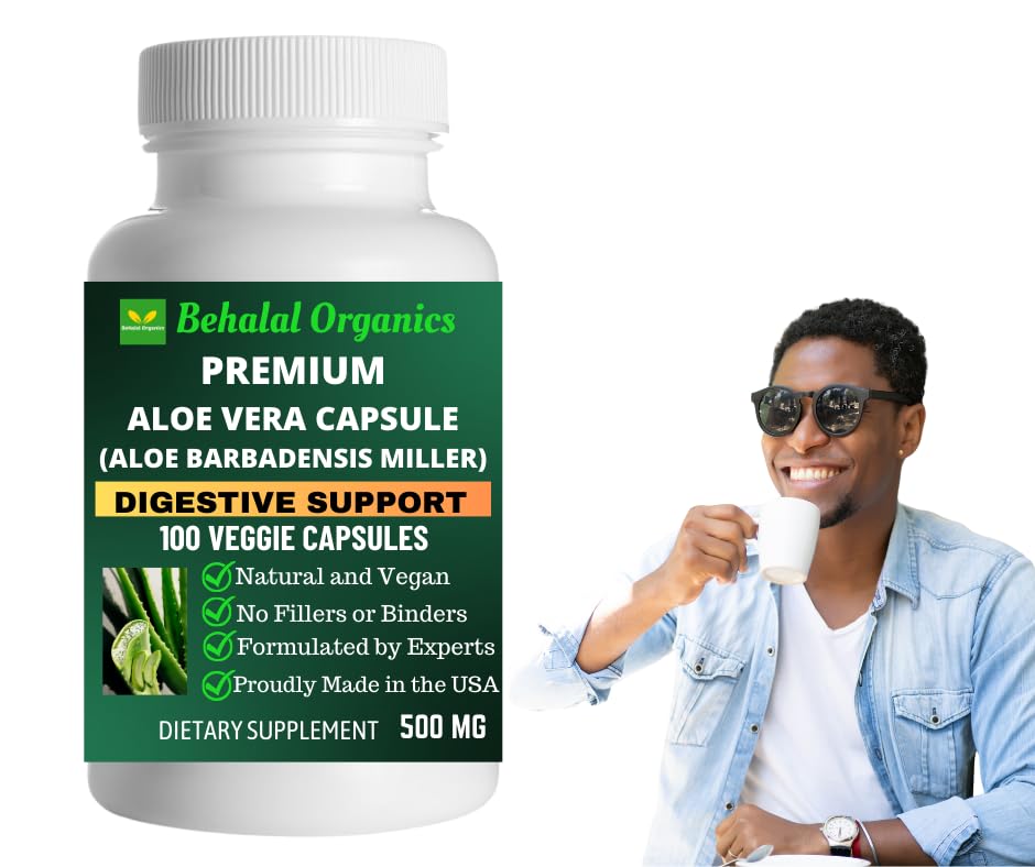 Behalal Organics Aloe Vera Quick Release Capsules, 100 Capsules