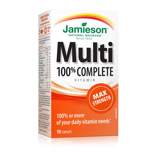 Jamieson Laboratories 100% Complete Multivitamin Max Strength Formula, 90 Capsules