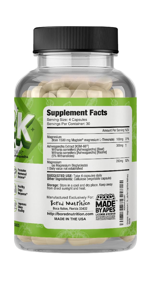 GINSPIRE NUTRITION M2K Magtein Magnesium L-threonate & Ashwagandha Supplement Capsule 1