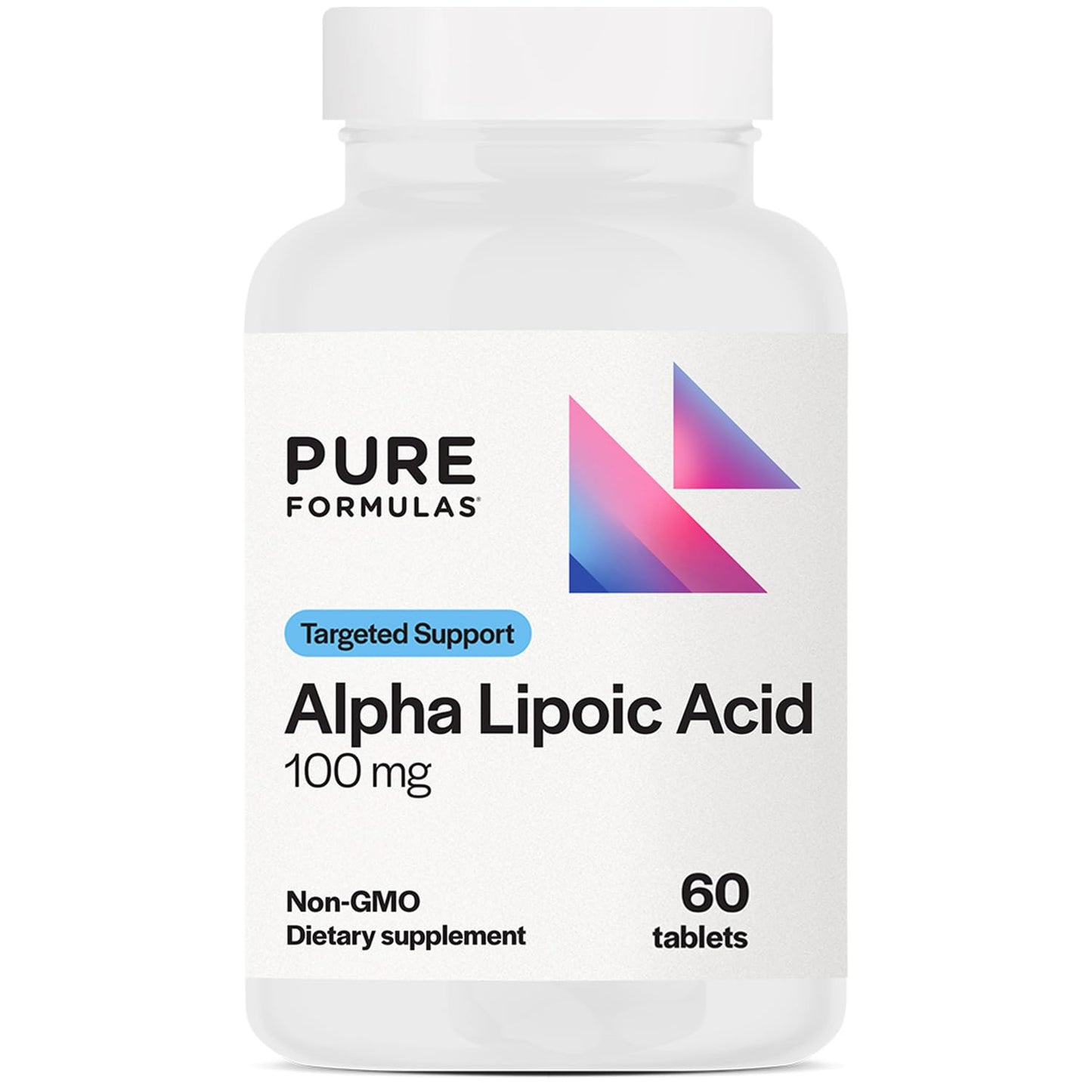 PureFormulas Alpha Lipoic Acid 100 mg Tablet, Non-GMO, 60 Count