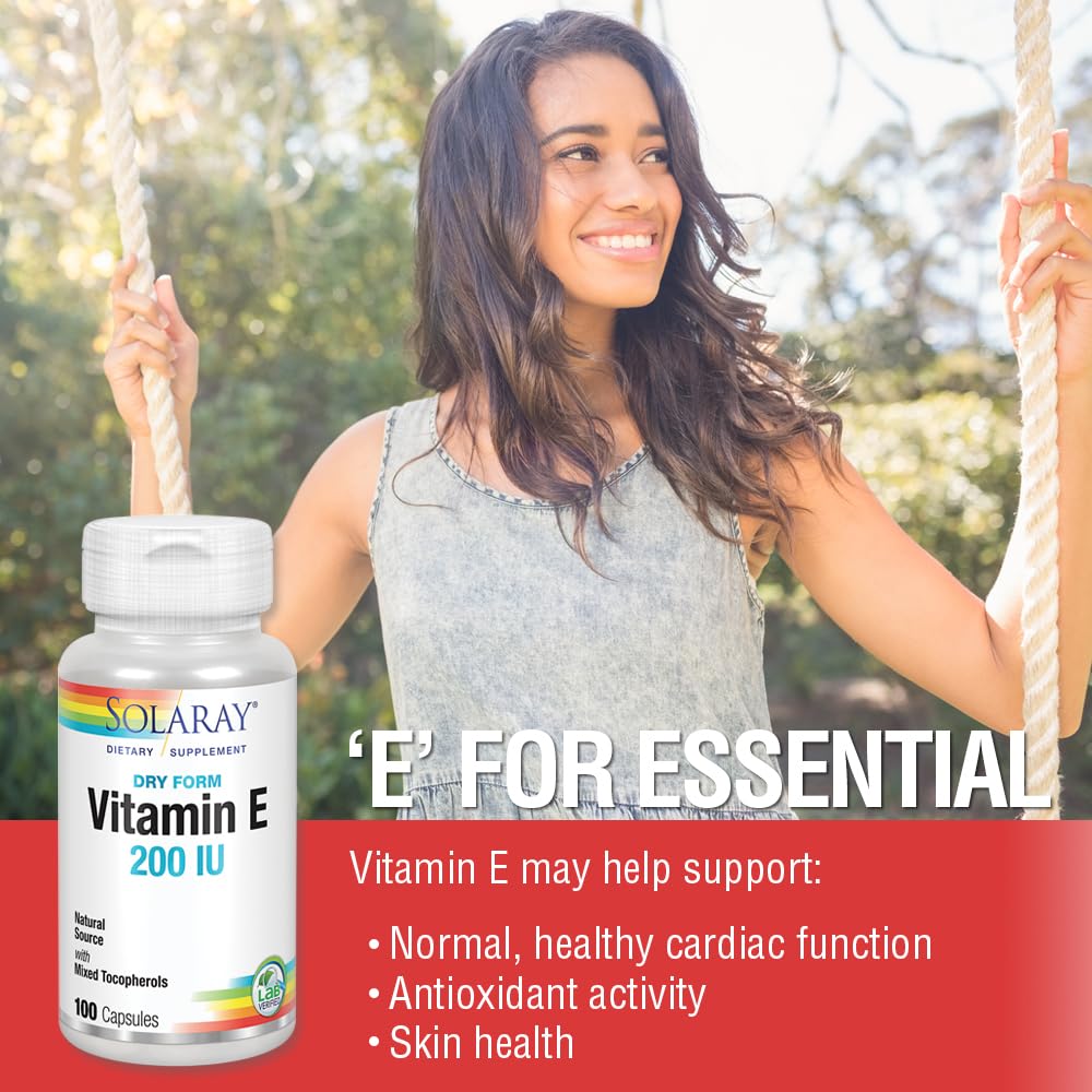 SOLARAY Vitamin E with Mixed Tocopherols Capsules 200 Count