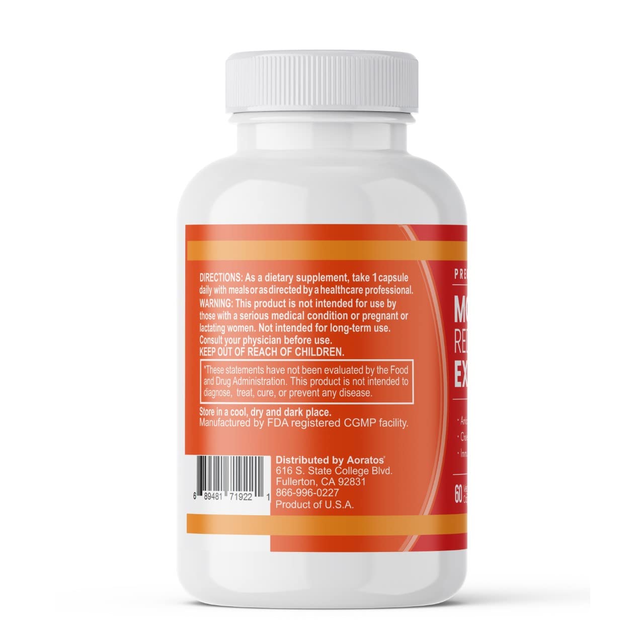 Aoratos Moro Red Orange Vegetable Capsules 60