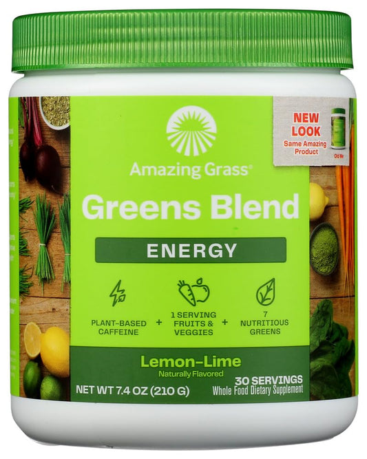 Amazing Grass Energy Green Superfood Powder Lemon Lime Flavor, 7.4 Ounce