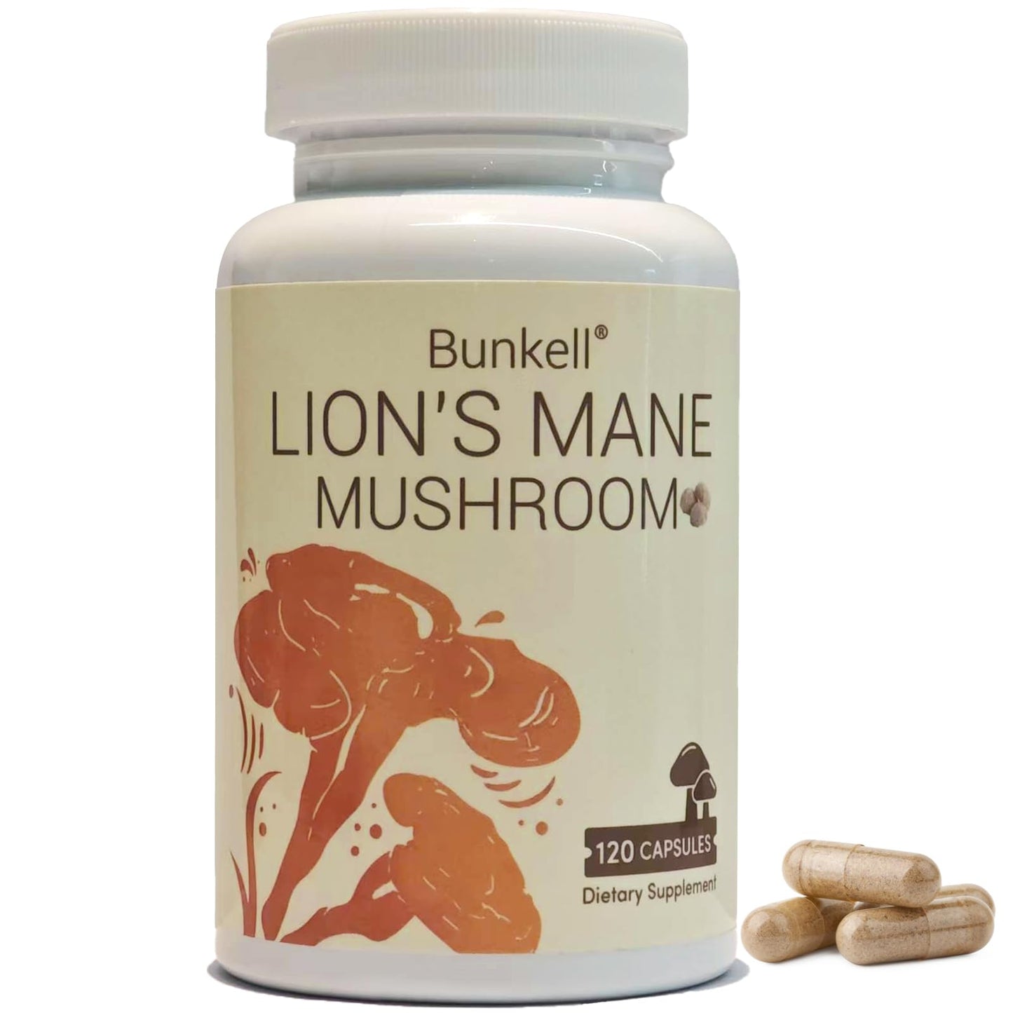 Bunkell Lion's Mane 1000mg Capsules, 120 Count