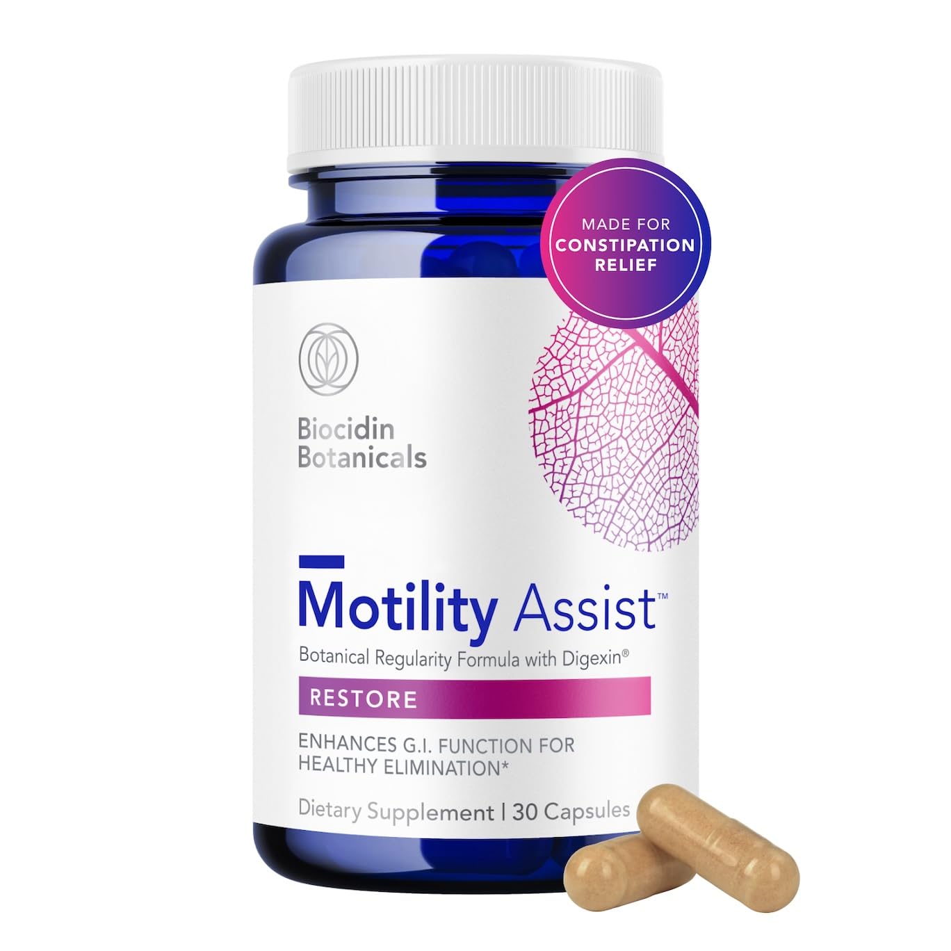Bio-Botanical Research Biocidin Motility Assist Gut Health Supplement Capsules 30