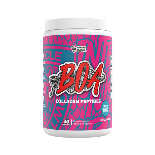 BOA Collagen (Powder) with Biotin and Iron - All Natural Hydrolyzed Protein Collagen - Supports Hair, Skin and Nails - Unflavored - 11.6 Ounce - 30 Servings