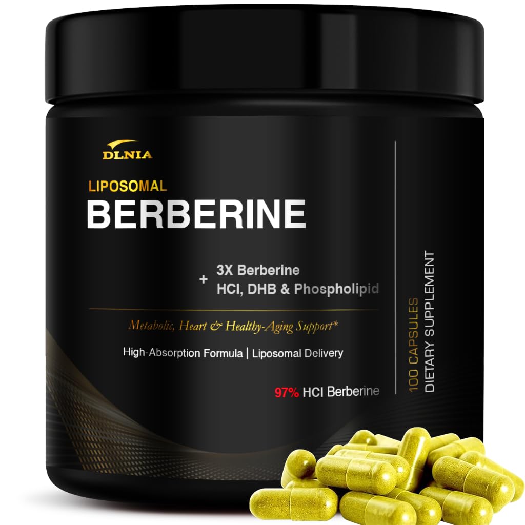 DLNIA Berberine - Dual Action Formula with Phytosome Plus Botanical Extract Capsule, 60 Count