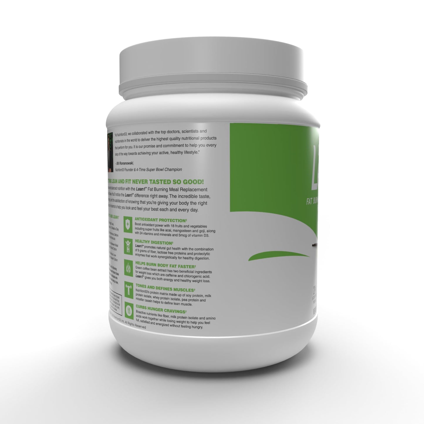 LEAN1 Lean 1 Fat Burning Protein Shake Vanilla Flavor Powder 27.5 Ounce