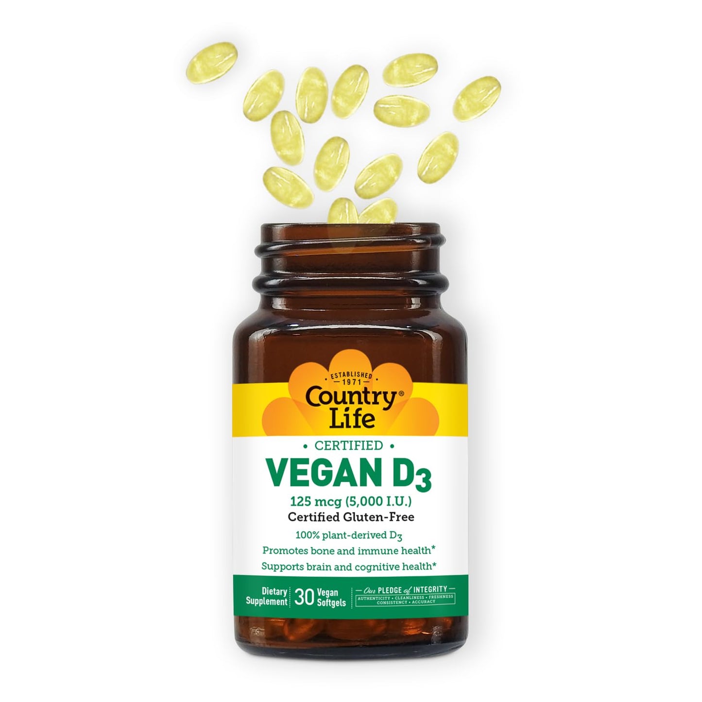 Country Life Vitamin D3 5000 IU Softgel, 30 Count