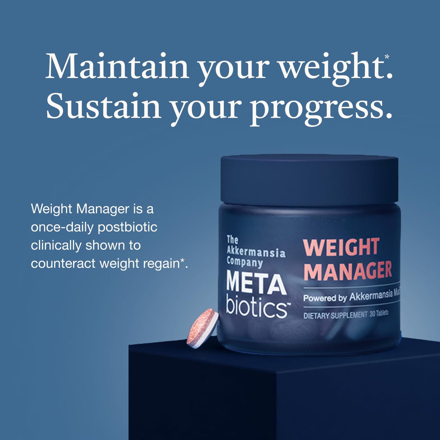 METAbiotics The Akkermansia Company Weight Manager Supplement, Akkermansia MucT, GLP-1, 1 Tablet
