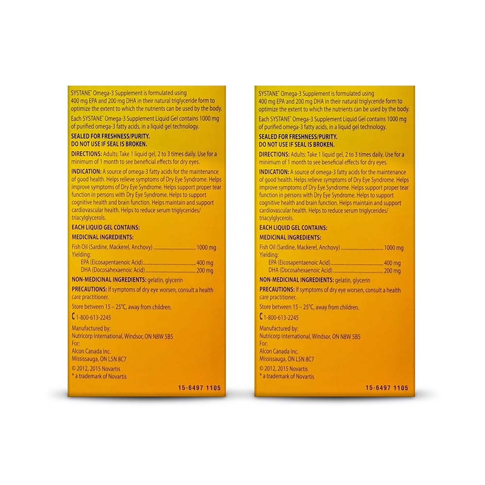 Alcon Systane Vitamin Omega-3 Healthy Tears Softgels 60