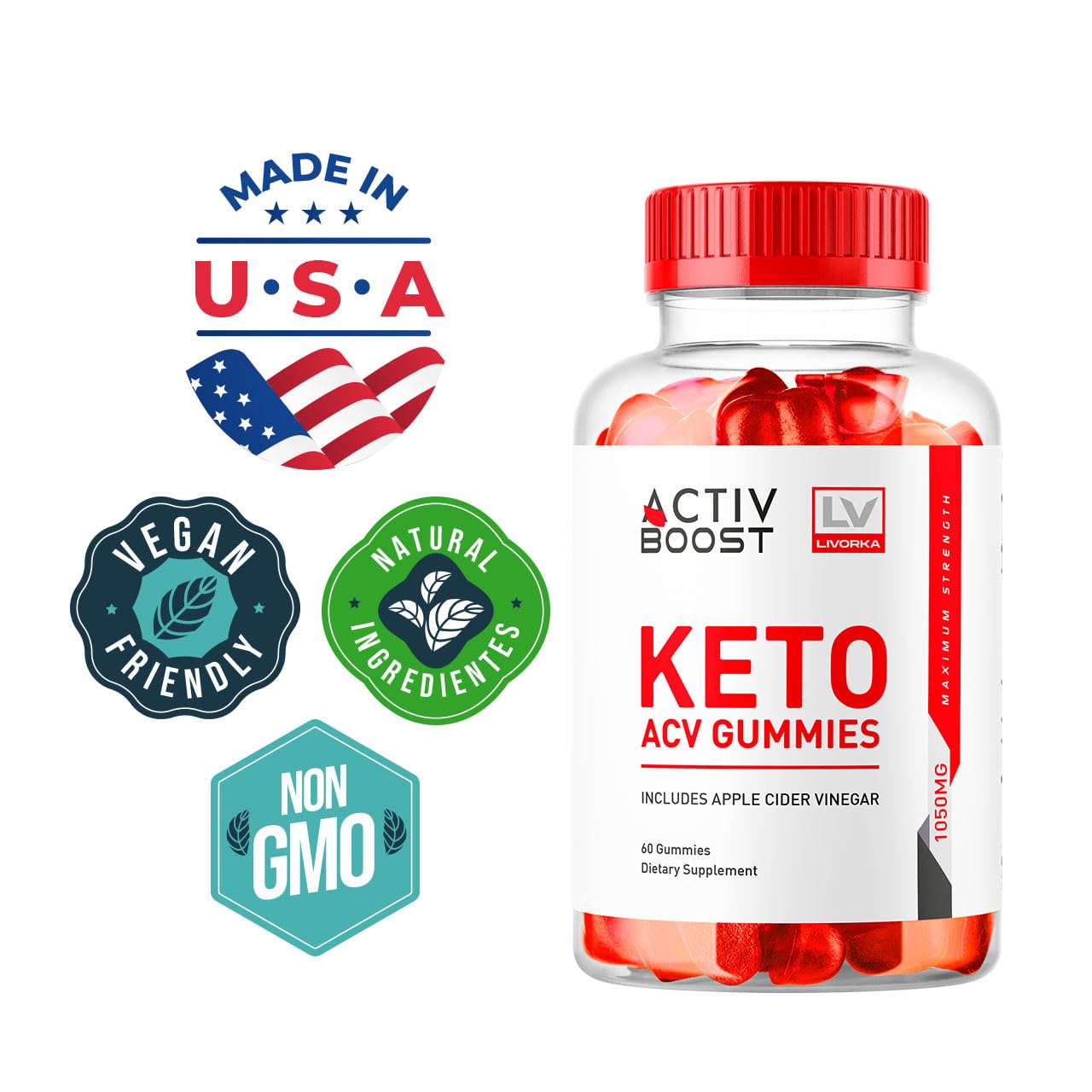 LIVORKA ActivBoost Keto ACV Gummies 60 Count