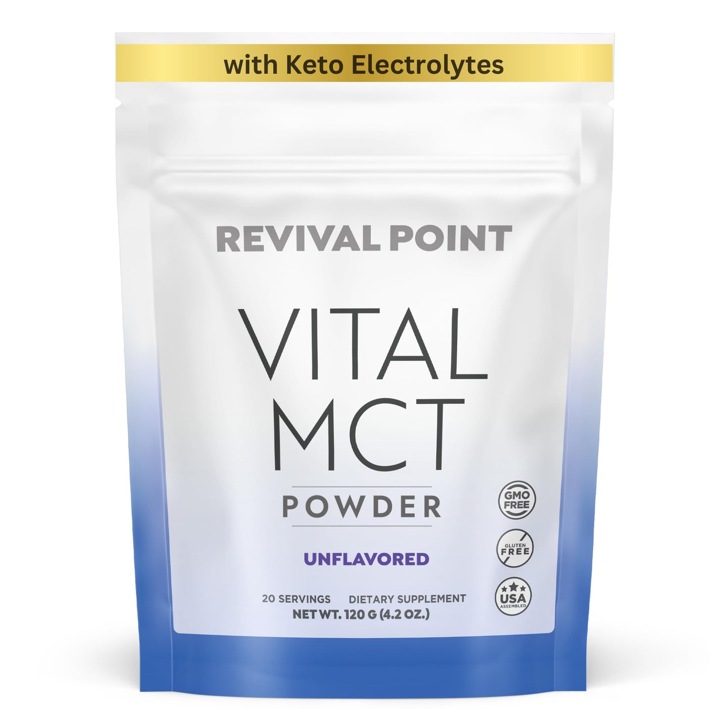Revival Point MCT Oil Powder Creamer with Keto Electrolytes, 20