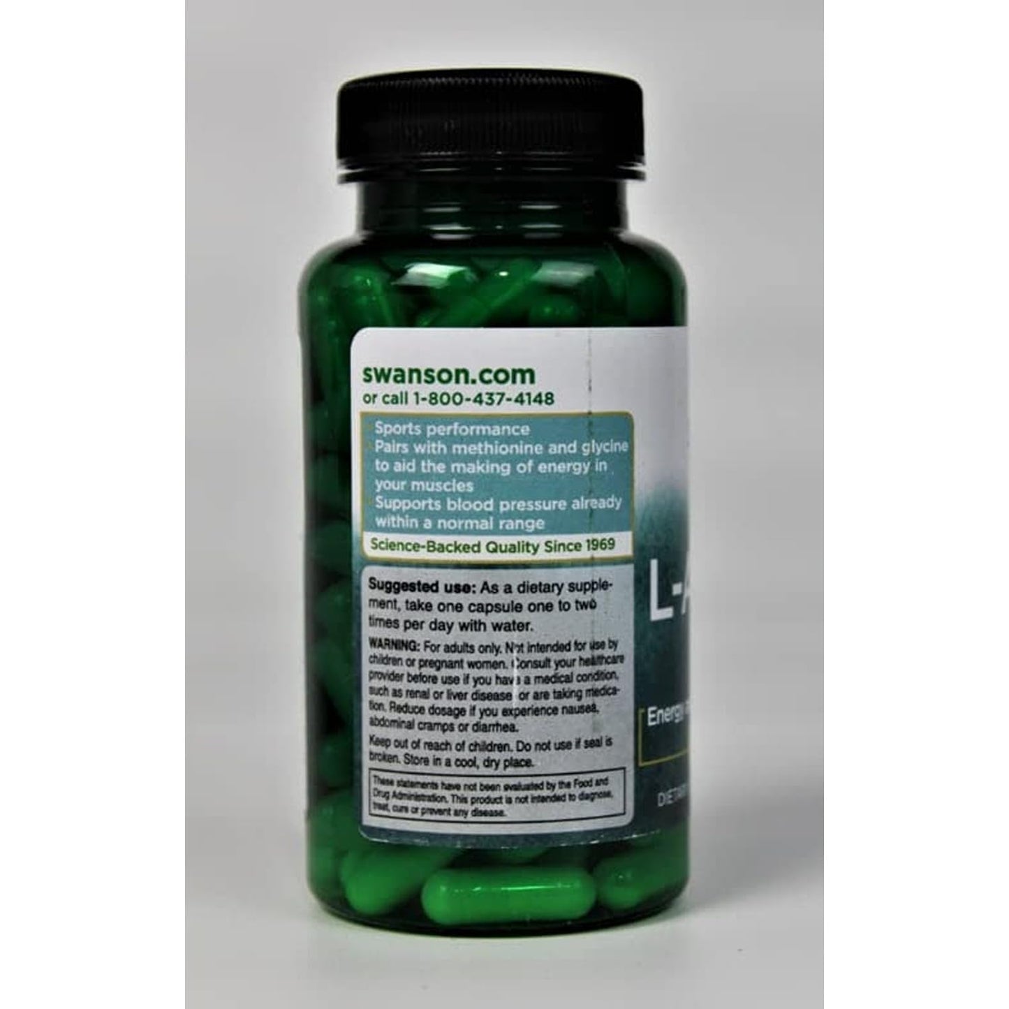 Swanson Amino Acid L-Arginine 500 mg Capsules, 400 Count