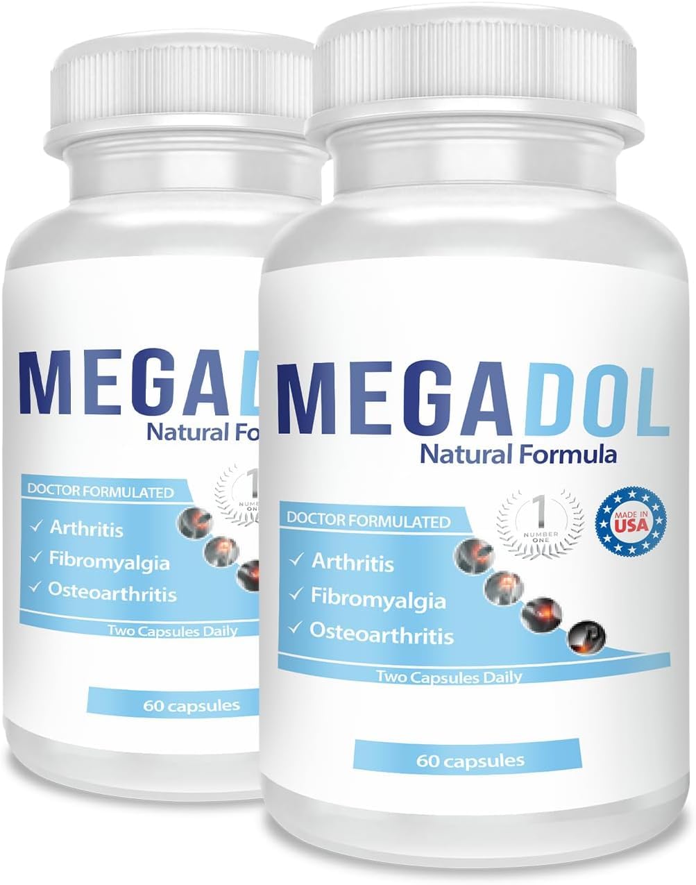 Xtreme Power Belt Megadol 100% Natural Glucosamine + Chondroitin + Collagen + MSM Capsules, 120 Capsules