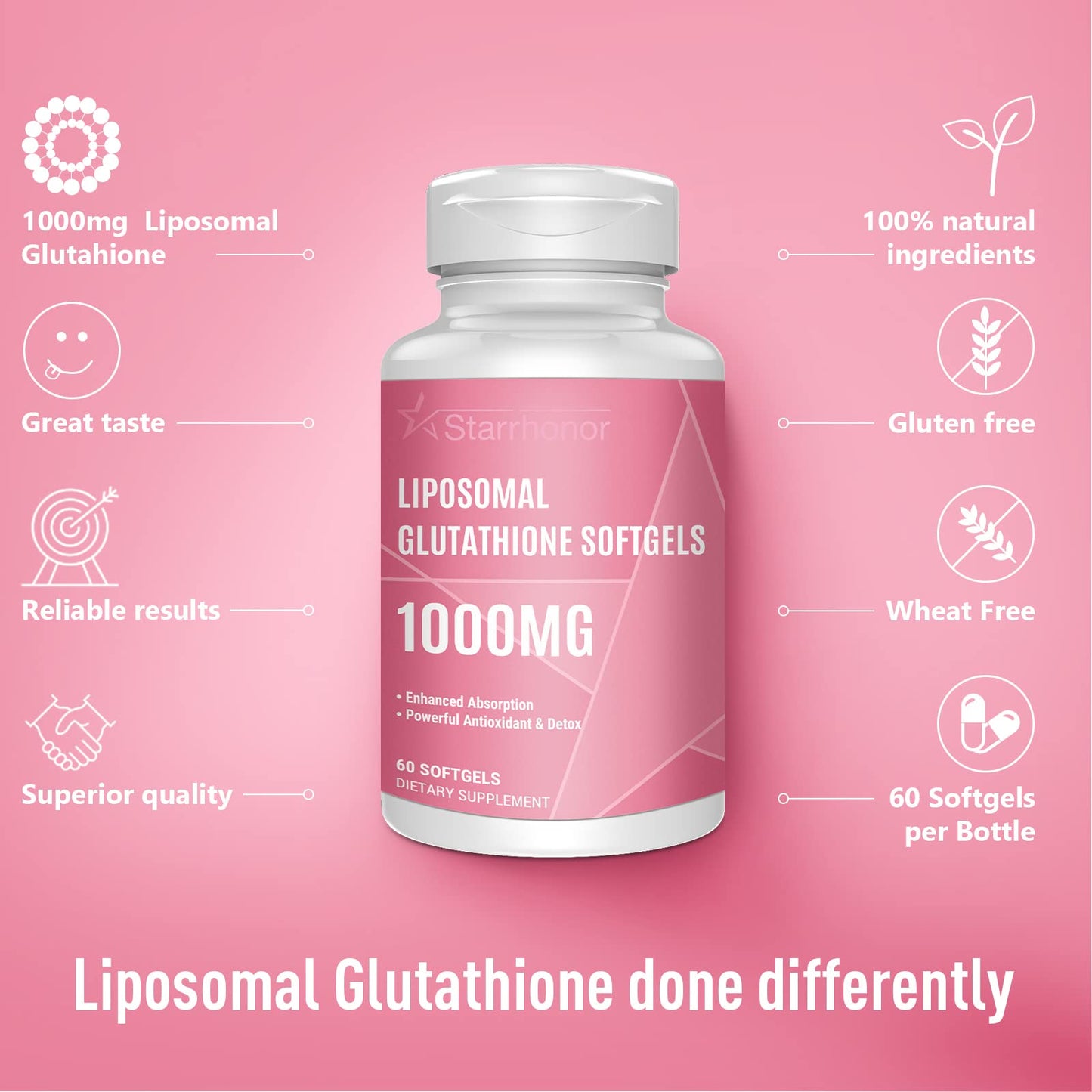 Starehonorr Liposomal Glutathione 1500mg, 60 Softgels