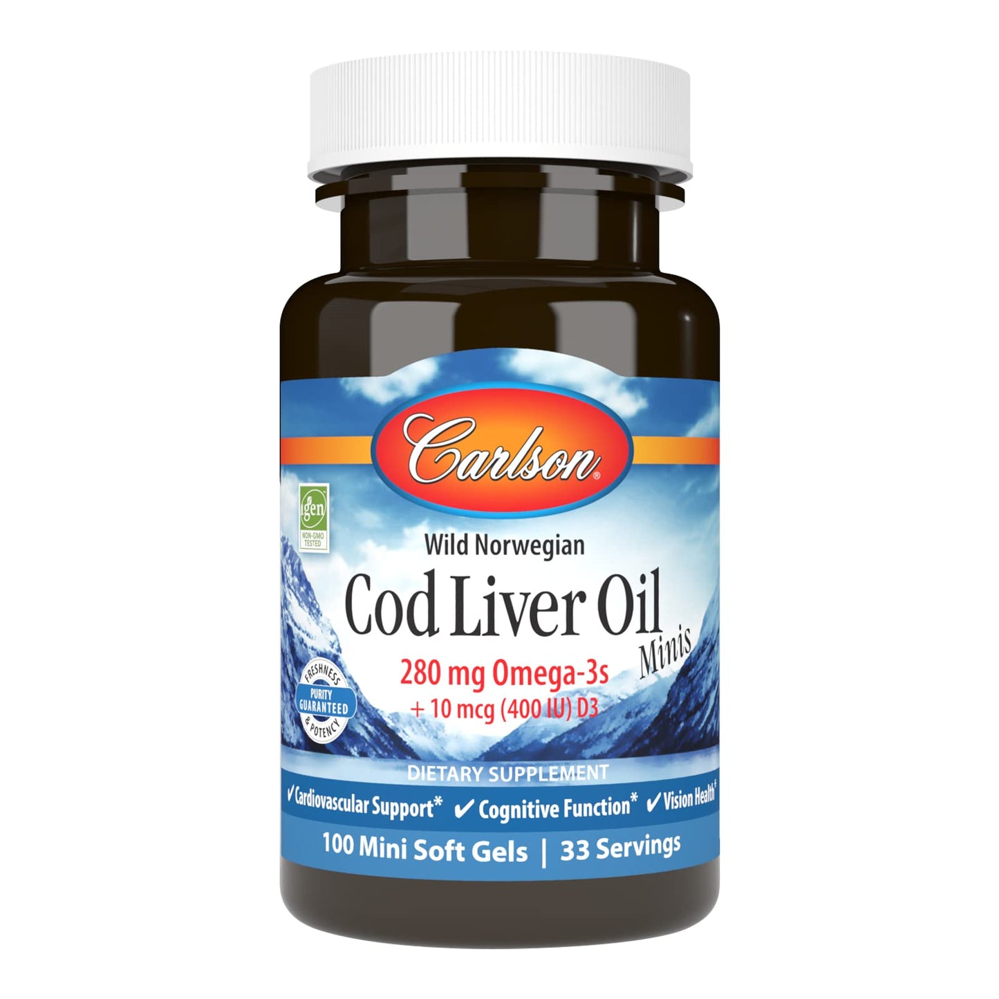Carlson Cod Liver Oil Minis Softgels, 100