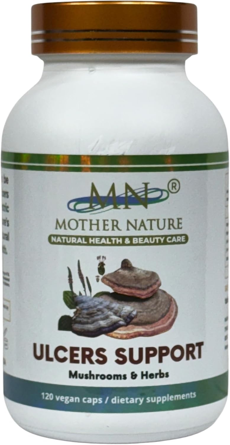 Mn Mother Nature Inc Ulcers Support (Laetiporus sulphureus) Mushroom 120 Vegan Capsules