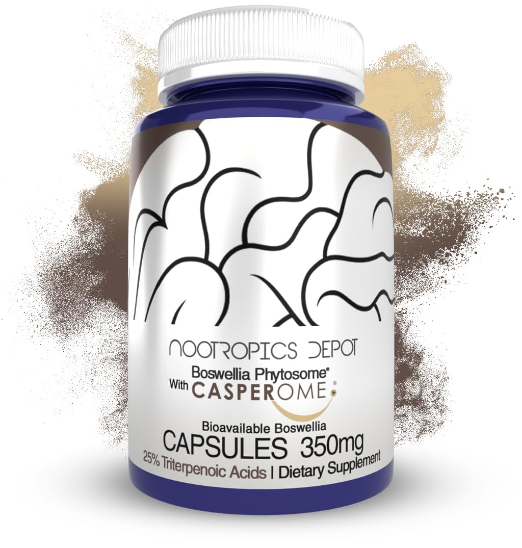 Nootropics Depot Boswellia Phytosome Capsules 350mg Casperome 25% Triterpenoic Acids Boswellia serrata Frankincense Joint Health, 30 Capsules