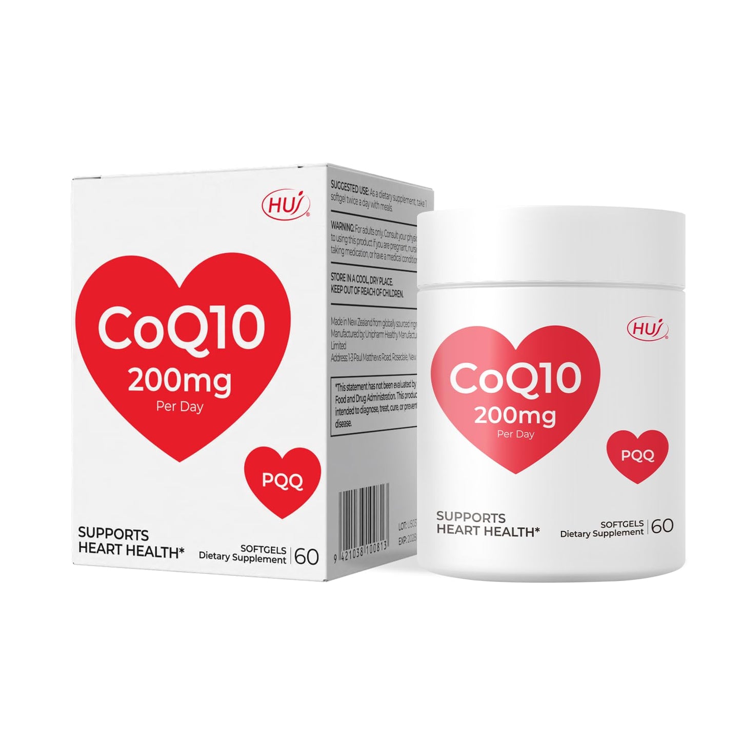 HUJ CoQ10 200mg Per Day Softgels 60 Count