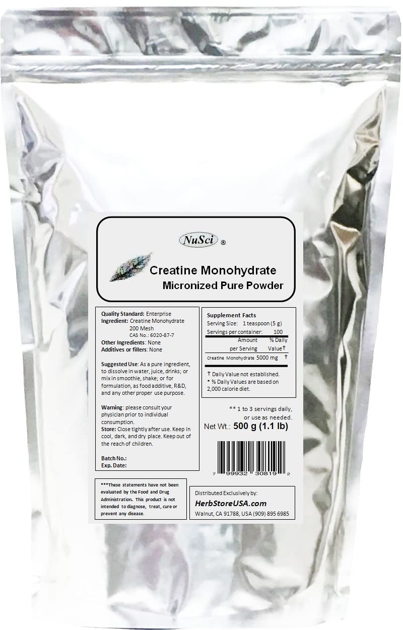 NuSci Creatine Monohydrate Micronized Powder, 175 Servings
