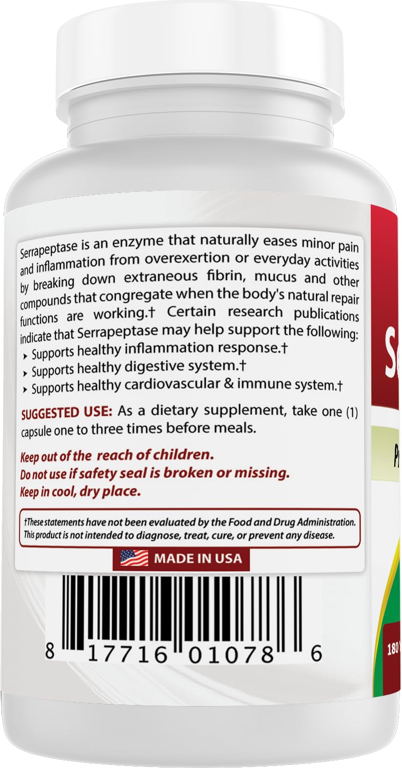 Best Naturals Serrapeptase 40000 SPUs Capsule, 180 Capsules