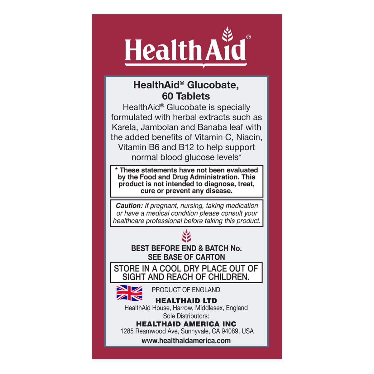 HealthAid GlucoBate 60 Tablets