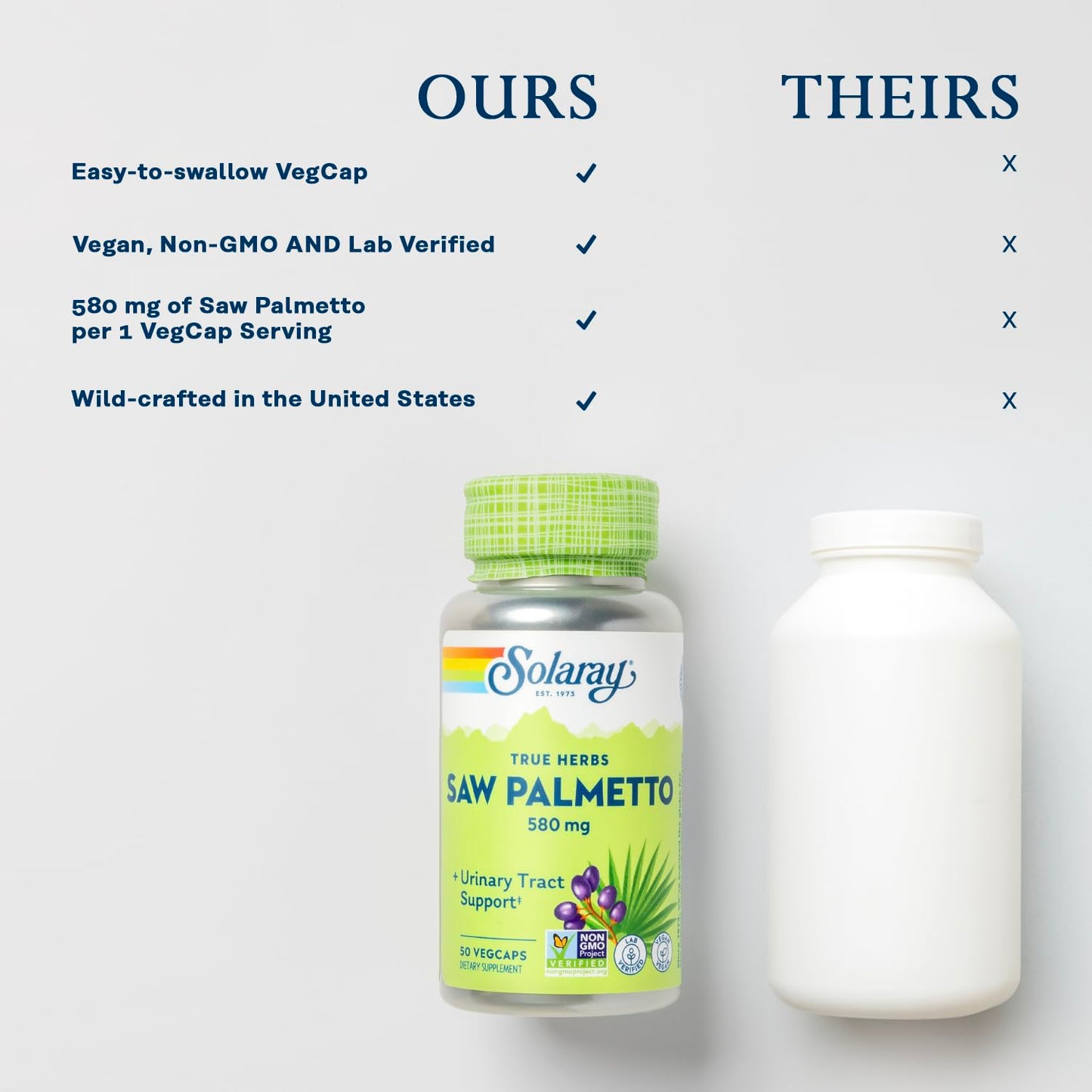 SOLARAY Saw Palmetto Berry 580 mg Veg Caps, 50 VegCaps